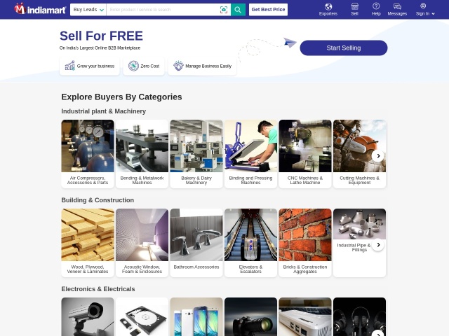 IndiaMart网站首页预览