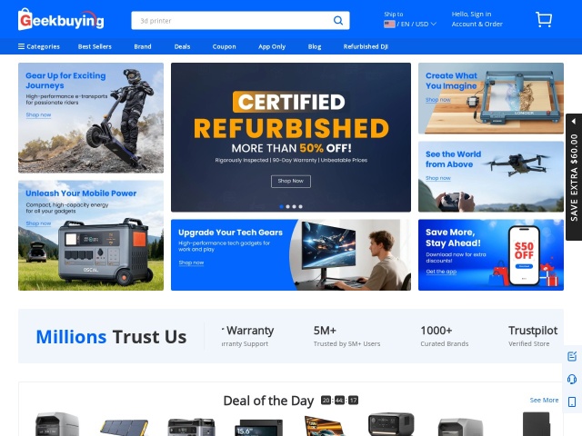 Geekbuying网站首页预览