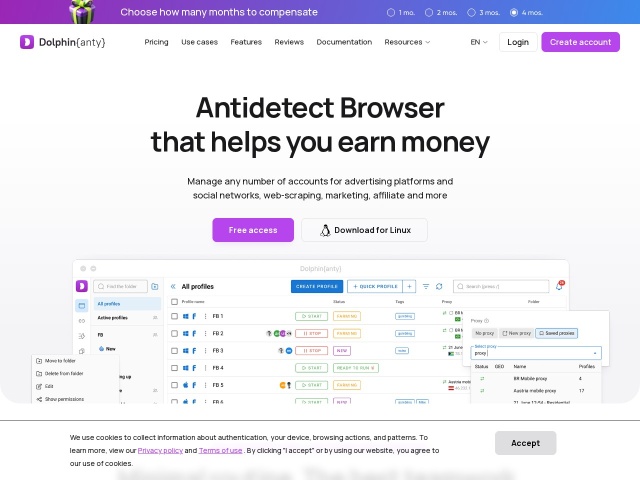Dolphin Anty网站首页预览